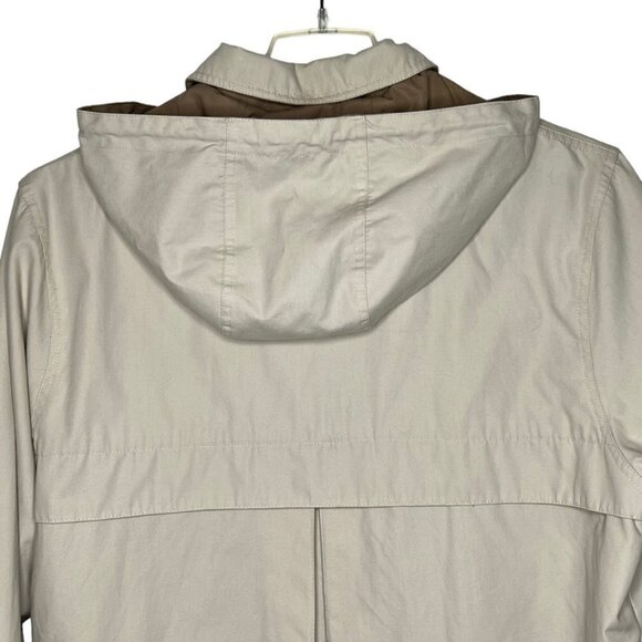 London Fog Limited Edition Beige Hooded Trench Coat Size 1X Detachable Hood Long - Picture 3 of 16